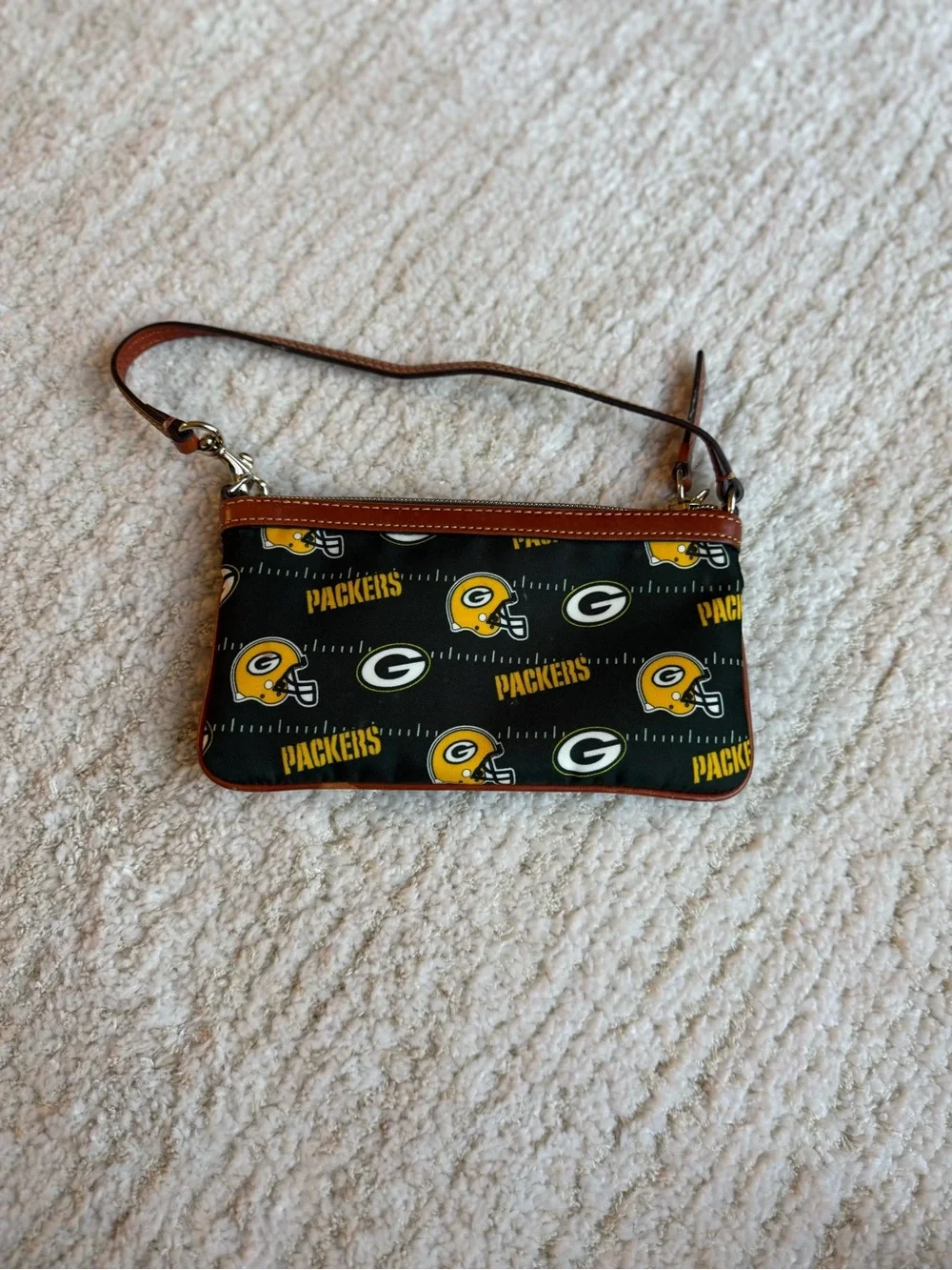 Dooney & Bourke Green and Yellow Packers Wristlet